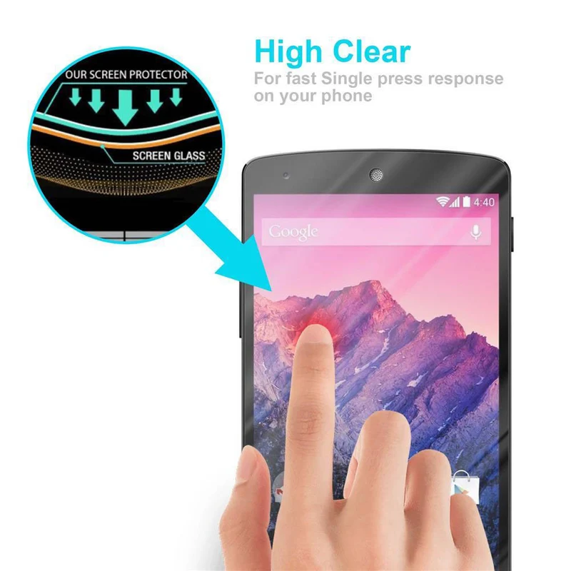 Cadorabo Panzer Folie kompatibel mit LG Google NEXUS 5 - Schutzfolie Gehärtetes (Tempered) Display-Schutzglas in 9H Härte mit 3D Touch Kompatibilität