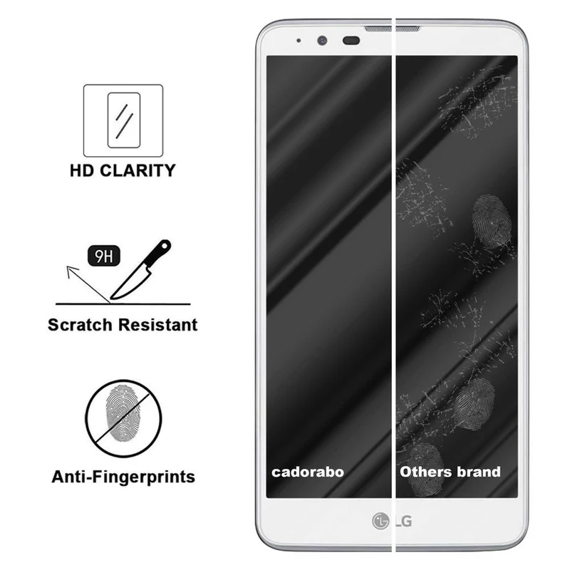 Cadorabo Panzer Folie kompatibel mit LG STYLUS 2 - Schutzfolie Gehärtetes (Tempered) Display-Schutzglas in 9H Härte mit 3D Touch Kompatibilität