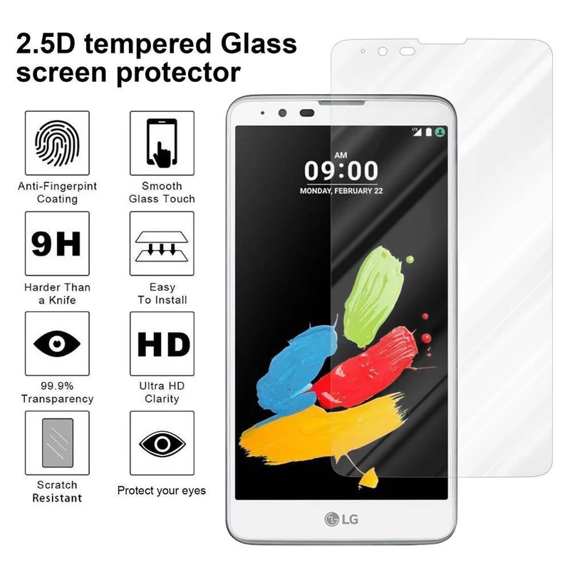 Cadorabo Panzer Folie kompatibel mit LG STYLUS 2 - Schutzfolie Gehärtetes (Tempered) Display-Schutzglas in 9H Härte mit 3D Touch Kompatibilität