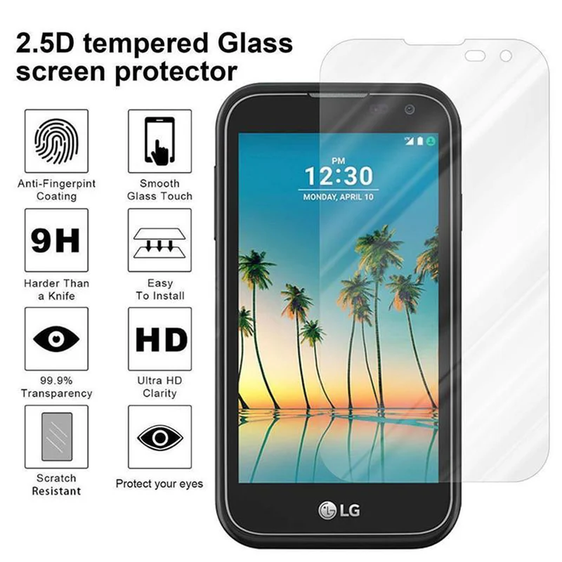 Cadorabo Panzer Folie kompatibel mit LG K3 2017 - Schutzfolie Gehärtetes (Tempered) Display-Schutzglas in 9H Härte mit 3D Touch Kompatibilität