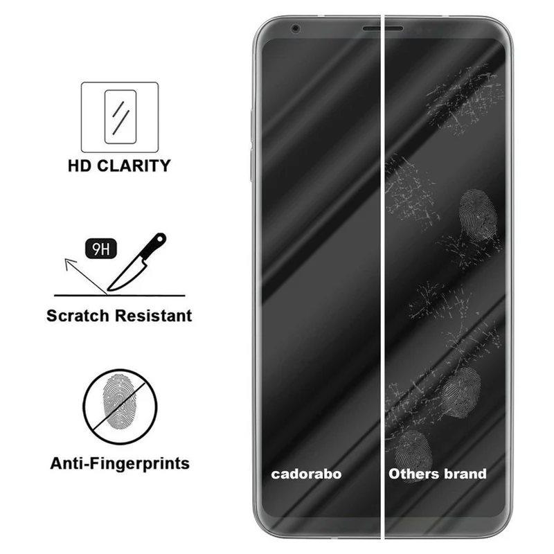 Cadorabo Panzer Folie kompatibel mit LG V30 / V30+ / V30S / V30S+ - Schutzfolie Gehärtetes (Tempered) Display-Schutzglas in 9H Härte mit 3D Touch Kompatibilität