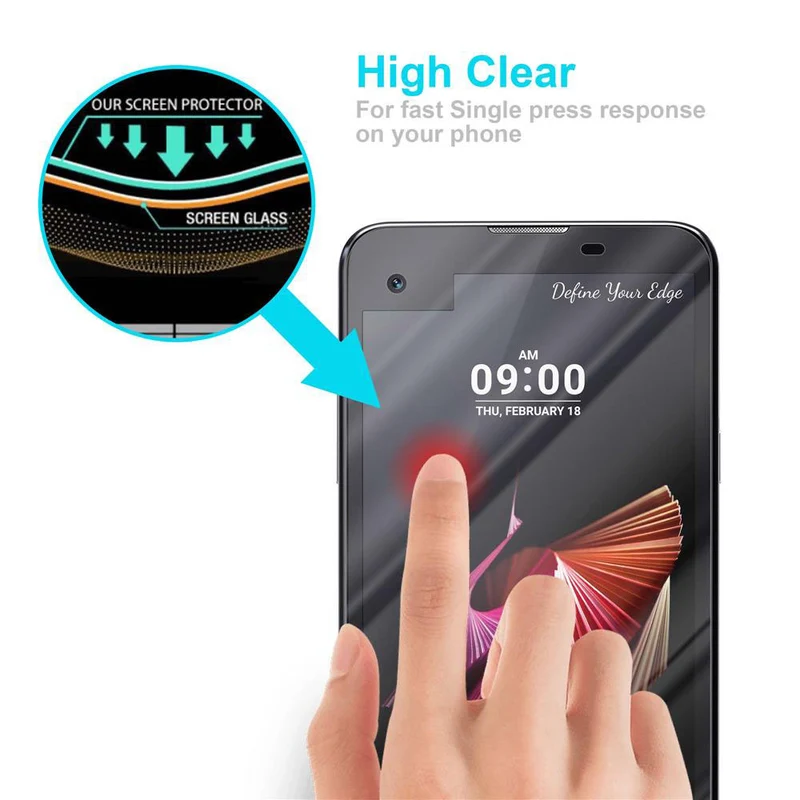 Cadorabo Panzer Folie kompatibel mit LG X SCREEN - Schutzfolie Gehärtetes (Tempered) Display-Schutzglas in 9H Härte mit 3D Touch Kompatibilität