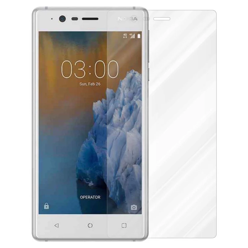Cadorabo Panzer Folie kompatibel mit Nokia 3 2017 - Schutzfolie Gehärtetes (Tempered) Display-Schutzglas in 9H Härte mit 3D Touch Kompatibilität