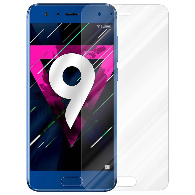 Cadorabo Panzer Folie kompatibel mit Honor 9 - Schutzfolie Gehärtetes (Tempered) Display-Schutzglas in 9H Härte mit 3D Touch Kompatibilität