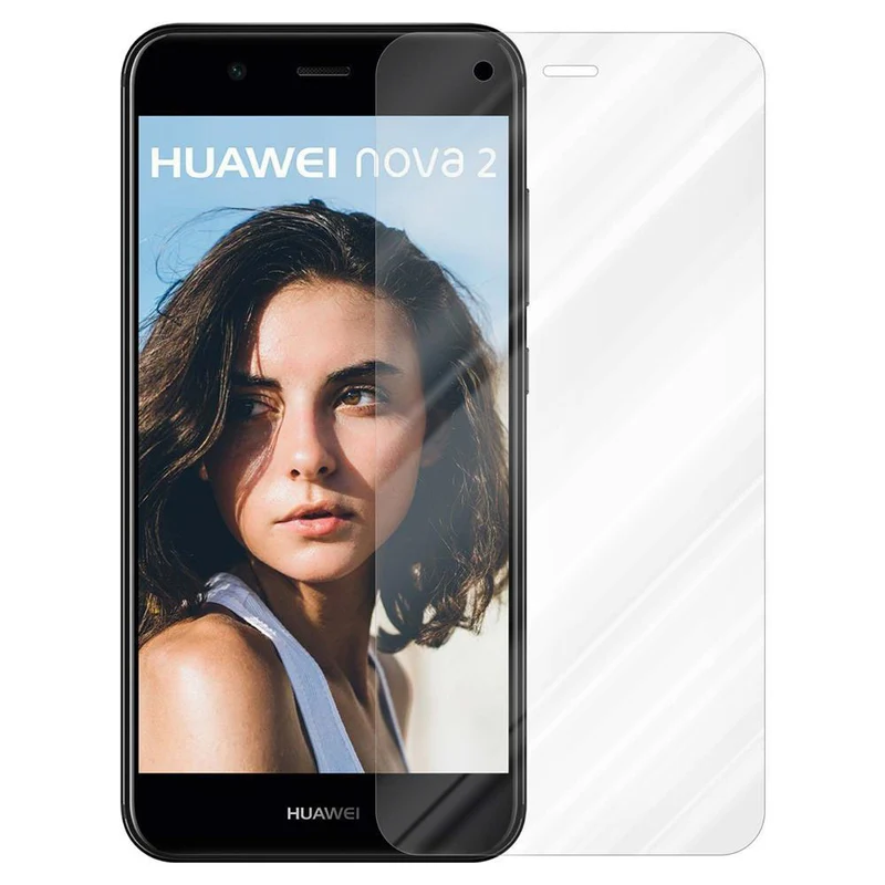 Cadorabo Panzer Folie kompatibel mit Huawei NOVA 2 - Schutzfolie Gehärtetes (Tempered) Display-Schutzglas in 9H Härte mit 3D Touch Kompatibilität