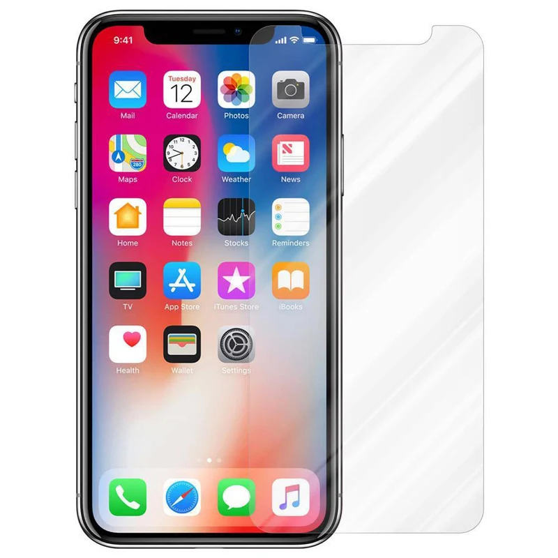 Cadorabo Panzer Folie kompatibel mit Apple iPhone X / XS - Schutzfolie Gehärtetes (Tempered) Display-Schutzglas in 9H Härte mit 3D Touch Kompatibilität