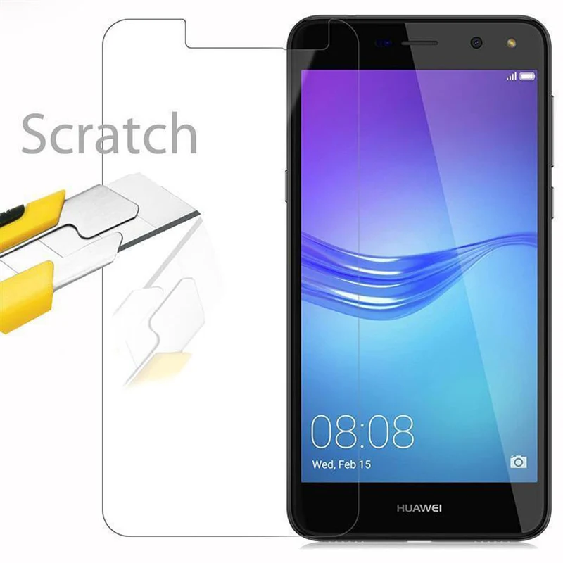 Cadorabo Panzer Folie kompatibel mit Huawei Y5 2017 / Y6 2017 - Schutzfolie Gehärtetes (Tempered) Display-Schutzglas in 9H Härte mit 3D Touch Kompatibilität