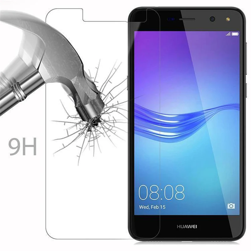 Cadorabo Panzer Folie kompatibel mit Huawei Y5 2017 / Y6 2017 - Schutzfolie Gehärtetes (Tempered) Display-Schutzglas in 9H Härte mit 3D Touch Kompatibilität