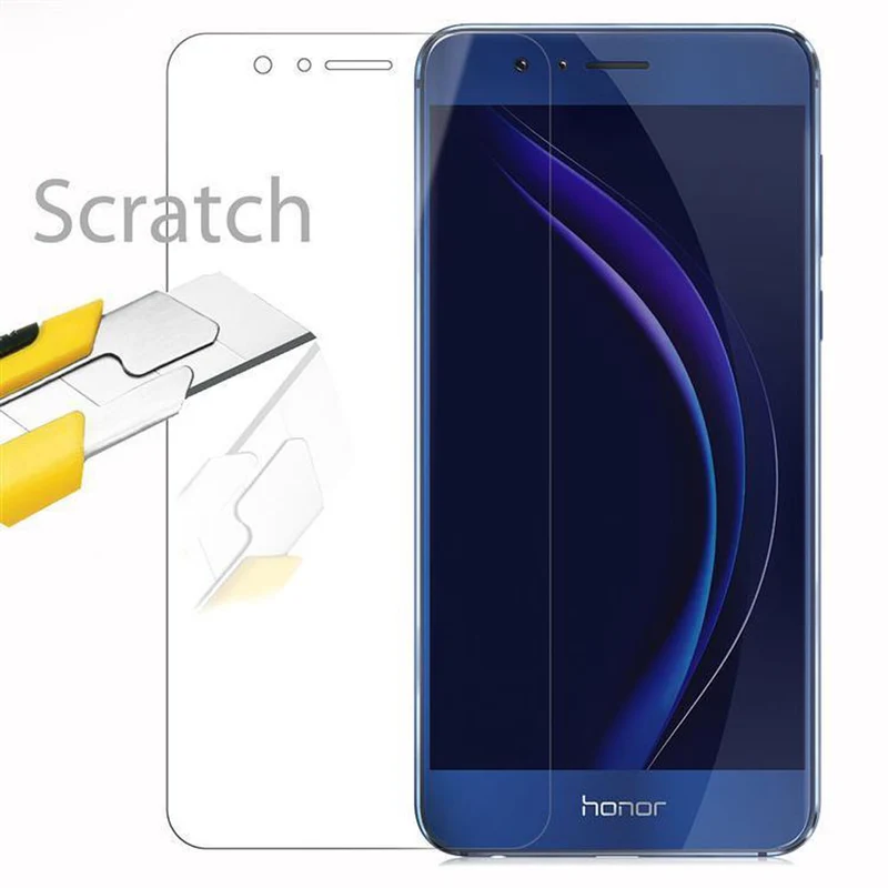 Cadorabo Panzer Folie kompatibel mit Honor 8 / 8 PREMIUM - Schutzfolie Gehärtetes (Tempered) Display-Schutzglas in 9H Härte mit 3D Touch Kompatibilität