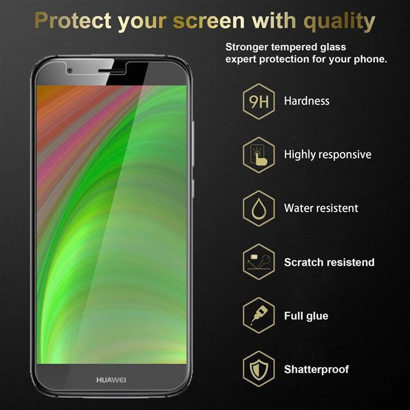 Cadorabo Panzer Folie kompatibel mit Huawei ASCEND G7 PLUS / G8 / GX8 - Schutzfolie Gehärtetes (Tempered) Display-Schutzglas in 9H Härte mit 3D Touch Kompatibilität