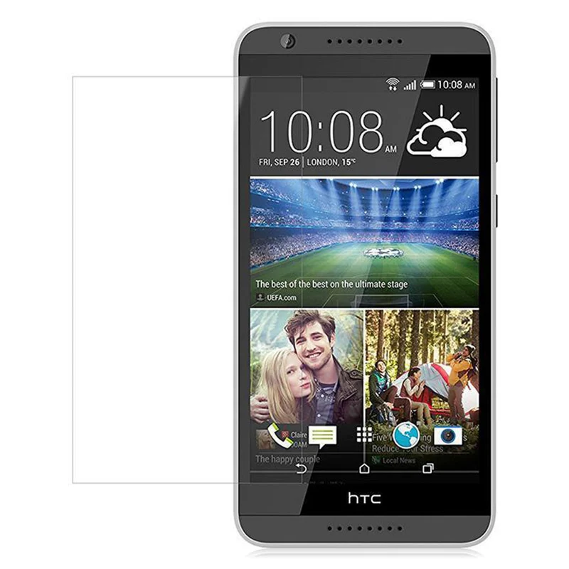 Cadorabo Panzer Folie kompatibel mit HTC Desire 820 - Schutzfolie Gehärtetes (Tempered) Display-Schutzglas in 9H Härte mit 3D Touch Kompatibilität