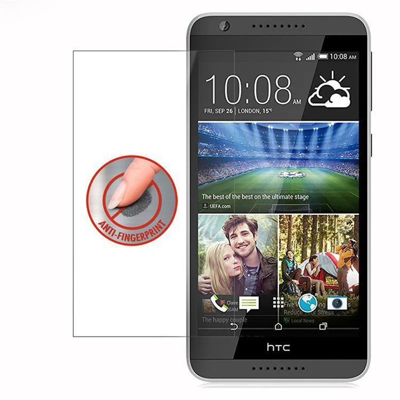 Cadorabo Panzer Folie kompatibel mit HTC Desire 820 - Schutzfolie Gehärtetes (Tempered) Display-Schutzglas in 9H Härte mit 3D Touch Kompatibilität