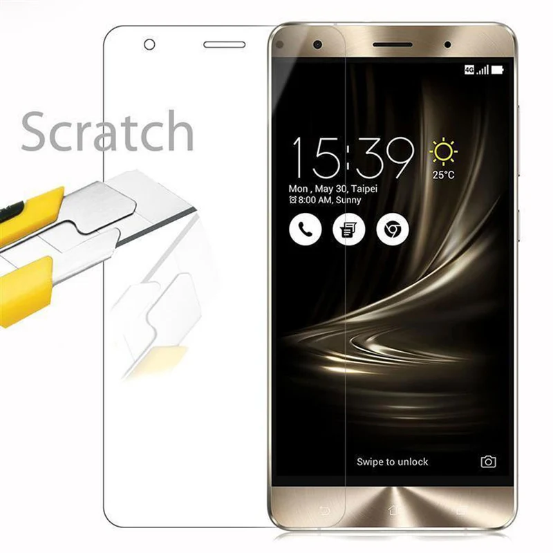 Cadorabo Panzer Folie kompatibel mit Asus ZenFone 3 DELUXE - Schutzfolie Gehärtetes (Tempered) Display-Schutzglas in 9H Härte mit 3D Touch Kompatibilität