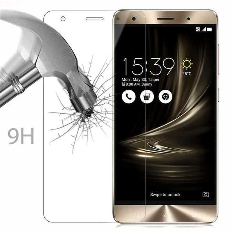 Cadorabo Panzer Folie kompatibel mit Asus ZenFone 3 DELUXE - Schutzfolie Gehärtetes (Tempered) Display-Schutzglas in 9H Härte mit 3D Touch Kompatibilität