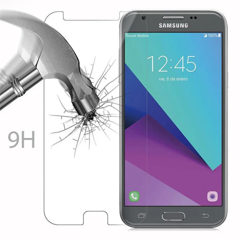 Cadorabo Panzer Folie kompatibel mit Samsung Galaxy J3 2017 - Schutzfolie Gehärtetes (Tempered) Display-Schutzglas in 9H Härte mit 3D Touch Kompatibilität