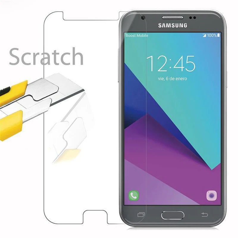 Cadorabo Panzer Folie kompatibel mit Samsung Galaxy J3 2017 - Schutzfolie Gehärtetes (Tempered) Display-Schutzglas in 9H Härte mit 3D Touch Kompatibilität