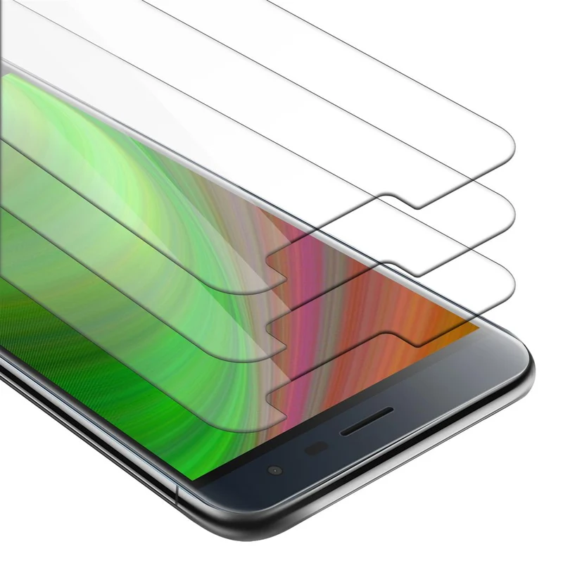 Cadorabo 3x Panzer Folie kompatibel mit Asus ZenFone ZOOM S - Schutzfolie 3er Pack Gehärtetes (Tempered) Display-Schutzglas in 9H Härte mit 3D Touch Kompatibilität