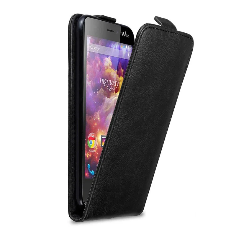 Cadorabo Hülle kompatibel mit WIKO HIGHWAY Schutzhülle im Flip Design aus glattem Kunstleder