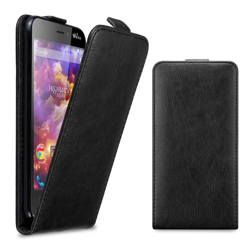 Cadorabo Hülle kompatibel mit WIKO HIGHWAY Schutzhülle im Flip Design aus glattem Kunstleder