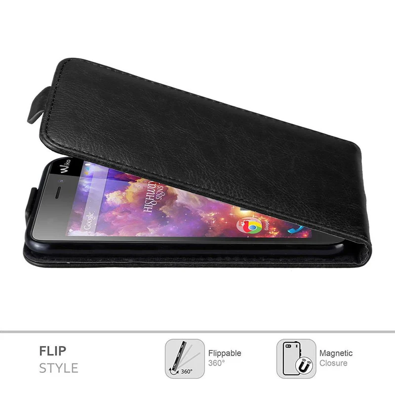 Cadorabo Hülle kompatibel mit WIKO HIGHWAY Schutzhülle im Flip Design aus glattem Kunstleder
