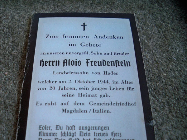 Sterbebilder La Maddalena Oktober 1944