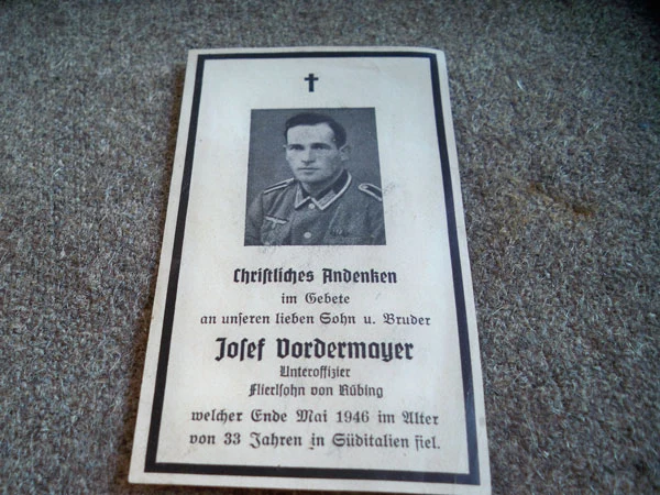 Sterbebilder Süditalien Mai 1946