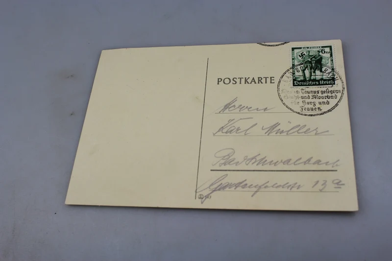 Postkarte mit philatelistischem Stempel