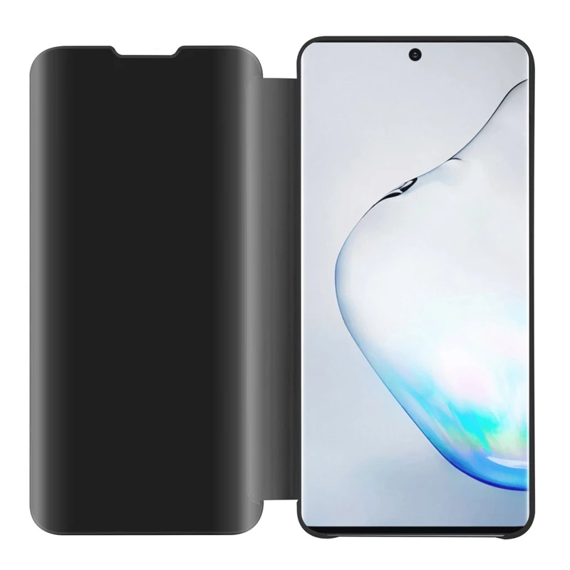 Cadorabo Hülle kompatibel mit Samsung Galaxy NOTE 10 PLUS Clear View Spiegel Schutzhülle mit Standfunktion 360 Grad Schutz