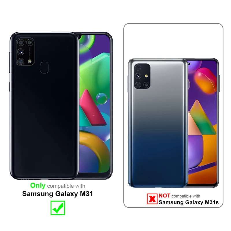 Cadorabo Hülle kompatibel mit Samsung Galaxy M31 Clear View Spiegel Schutzhülle mit Standfunktion 360 Grad Schutz