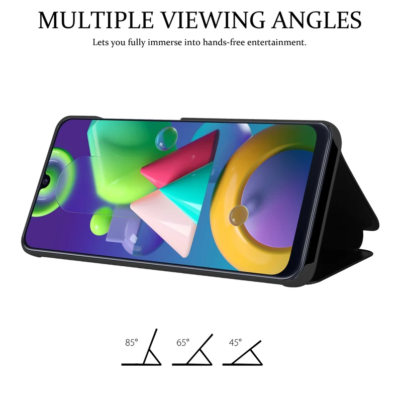 Cadorabo Hülle kompatibel mit Samsung Galaxy M31 Clear View Spiegel Schutzhülle mit Standfunktion 360 Grad Schutz