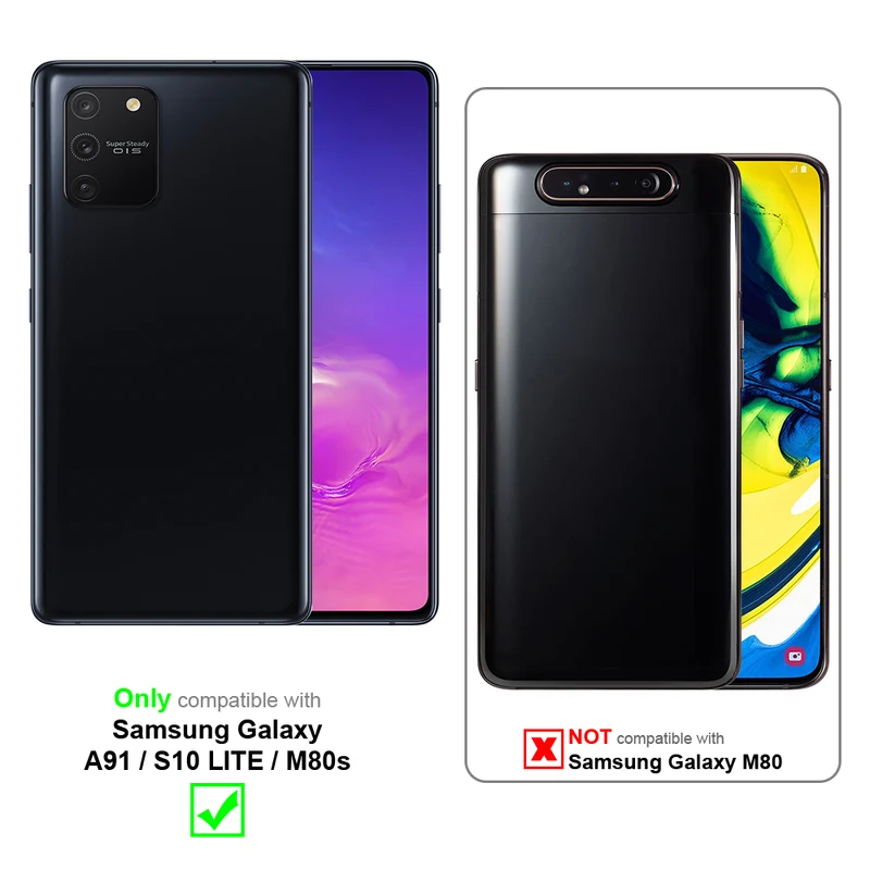 Cadorabo Hülle kompatibel mit Samsung Galaxy A91 / S10 LITE / M80s Clear View Spiegel Schutzhülle mit Standfunktion 360 Grad Schutz