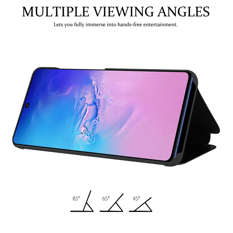 Cadorabo Hülle kompatibel mit Samsung Galaxy A91 / S10 LITE / M80s Clear View Spiegel Schutzhülle mit Standfunktion 360 Grad Schutz