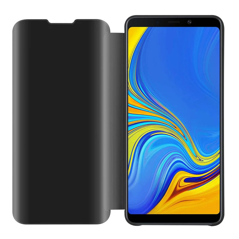 Cadorabo Hülle kompatibel mit Samsung Galaxy A9 2018 Clear View Spiegel Schutzhülle mit Standfunktion 360 Grad Schutz