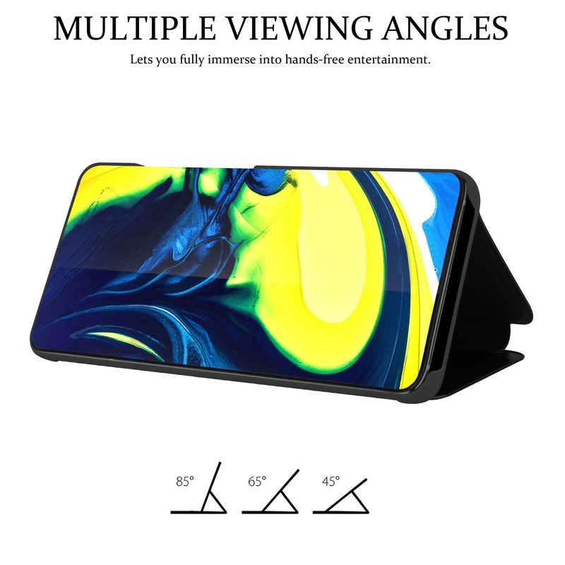 Cadorabo Hülle kompatibel mit Samsung Galaxy A80 / A90 4G Clear View Spiegel Schutzhülle mit Standfunktion 360 Grad Schutz
