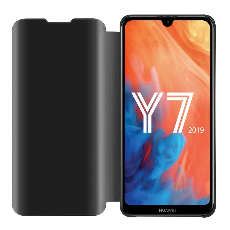 Cadorabo Hülle kompatibel mit Huawei Y7 2019 / Y7 PRIME 2019 Clear View Spiegel Schutzhülle mit Standfunktion 360 Grad Schutz