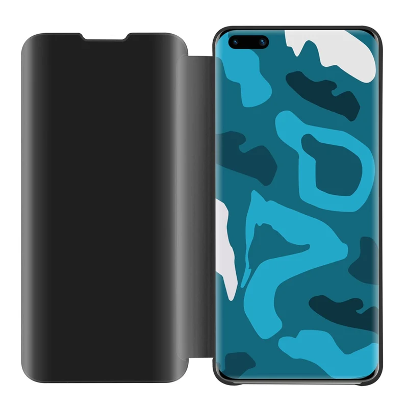 Cadorabo Hülle kompatibel mit Huawei P40 PRO / P40 PRO+ Clear View Spiegel Schutzhülle mit Standfunktion 360 Grad Schutz