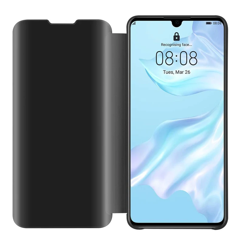 Cadorabo Hülle kompatibel mit Huawei P30 Clear View Spiegel Schutzhülle mit Standfunktion 360 Grad Schutz