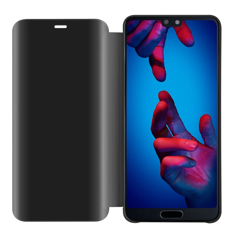 Cadorabo Hülle kompatibel mit Huawei P20 Clear View Spiegel Schutzhülle mit Standfunktion 360 Grad Schutz