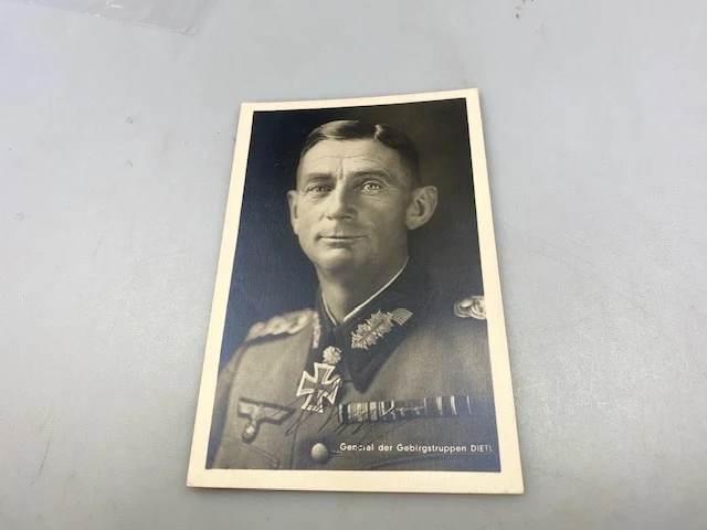 Autogramm des Generals der Gebirgsjäger Eduard Dietl