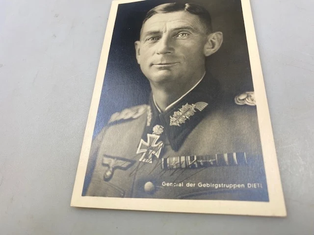 Autogramm des Generals der Gebirgsjäger Eduard Dietl