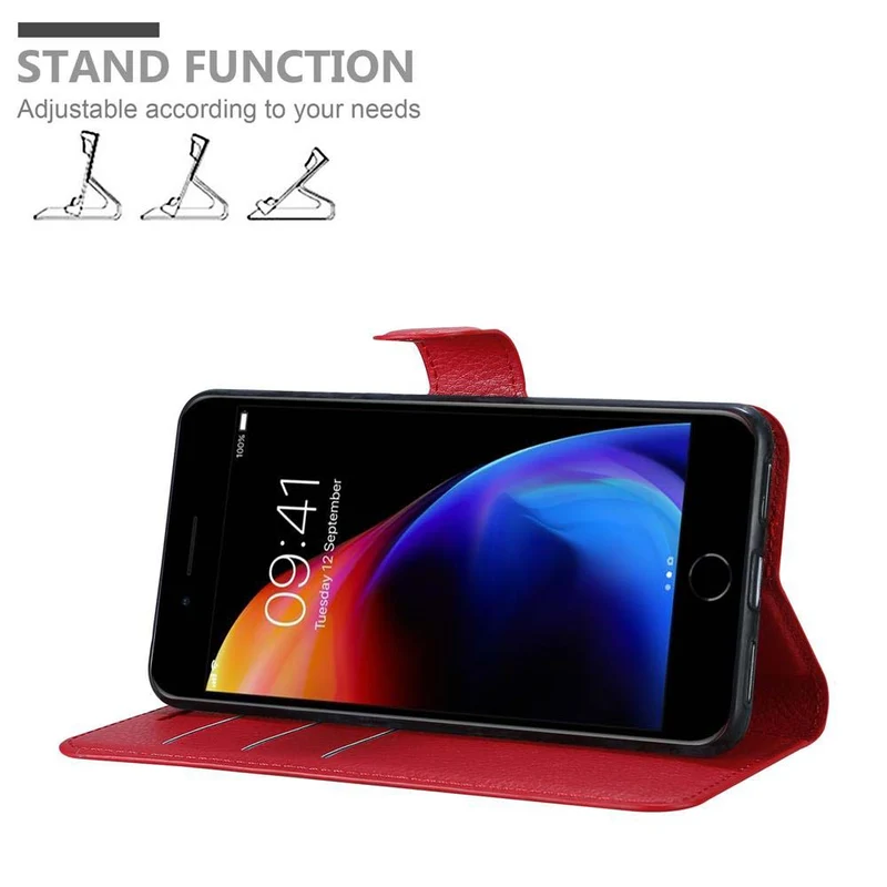 Cadorabo Hülle kompatibel mit Apple iPhone 7 PLUS / 7S PLUS / 8 PLUS Schutzhülle mit Magnetverschluss, Standfunktion und Kartenfach