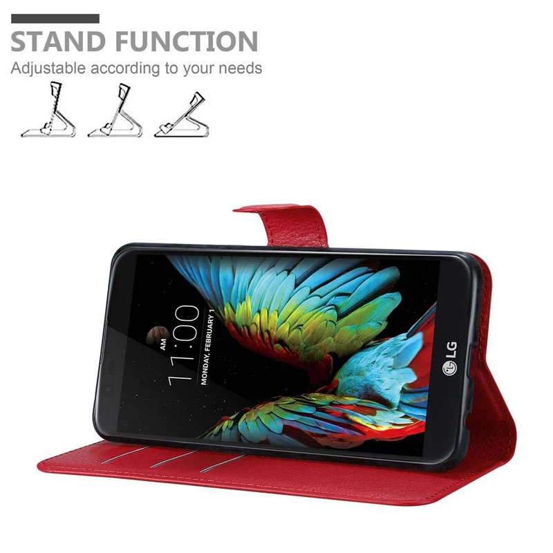 Cadorabo Hülle kompatibel mit LG K10 2016 Schutzhülle mit Magnetverschluss, Standfunktion und Kartenfach