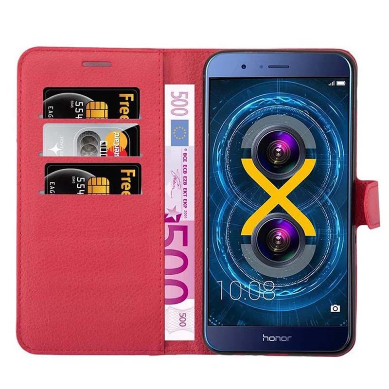 Cadorabo Hülle kompatibel mit Honor V9 Schutzhülle mit Magnetverschluss, Standfunktion und Kartenfach