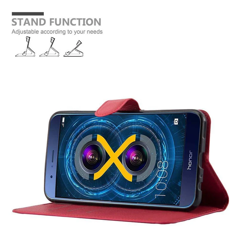 Cadorabo Hülle kompatibel mit Honor V9 Schutzhülle mit Magnetverschluss, Standfunktion und Kartenfach