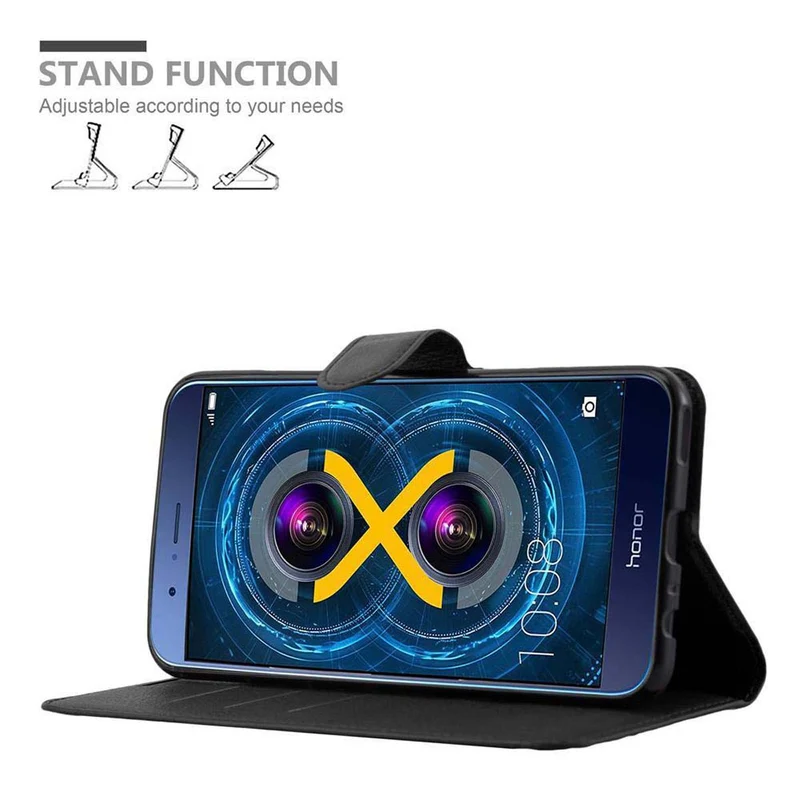 Cadorabo Hülle kompatibel mit Honor V9 Schutzhülle mit Magnetverschluss, Standfunktion und Kartenfach
