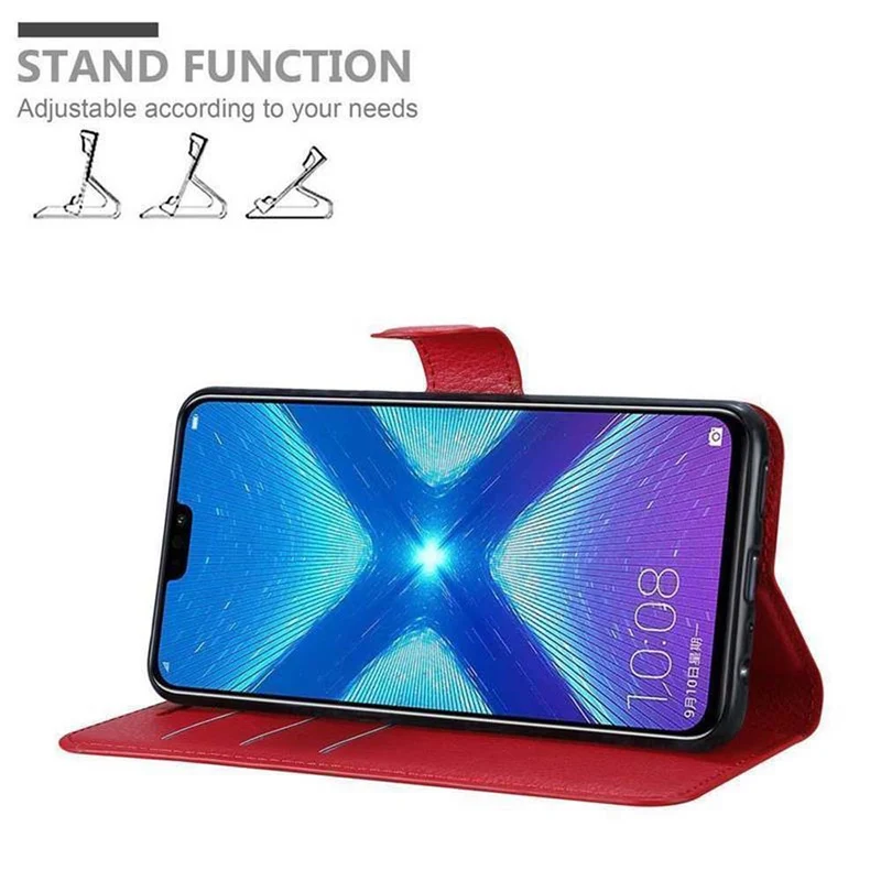 Cadorabo Hülle kompatibel mit Honor 8X Schutzhülle mit Magnetverschluss, Standfunktion und Kartenfach