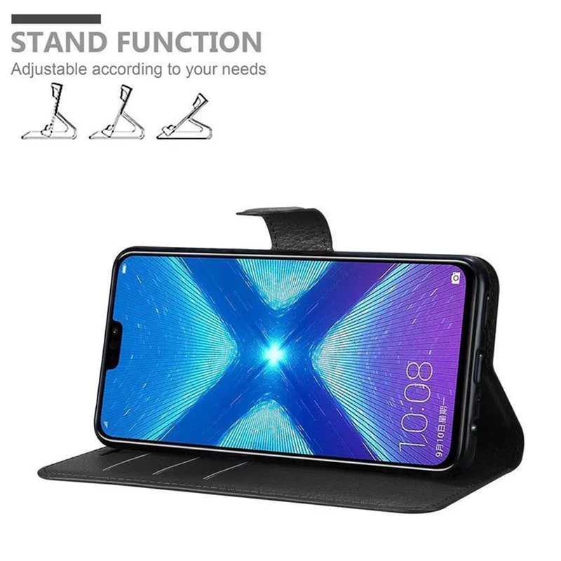 Cadorabo Hülle kompatibel mit Honor 8X Schutzhülle mit Magnetverschluss, Standfunktion und Kartenfach