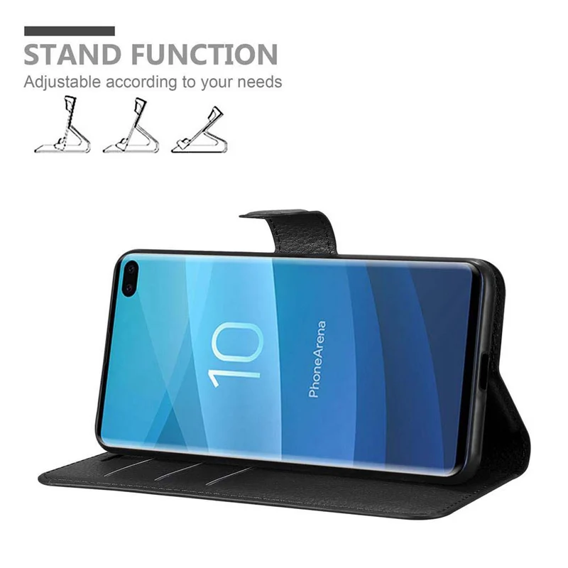 Cadorabo Hülle kompatibel mit Samsung Galaxy S10 PLUS Schutzhülle mit Magnetverschluss, Standfunktion und Kartenfach