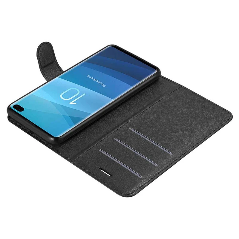 Cadorabo Hülle kompatibel mit Samsung Galaxy S10 PLUS Schutzhülle mit Magnetverschluss, Standfunktion und Kartenfach