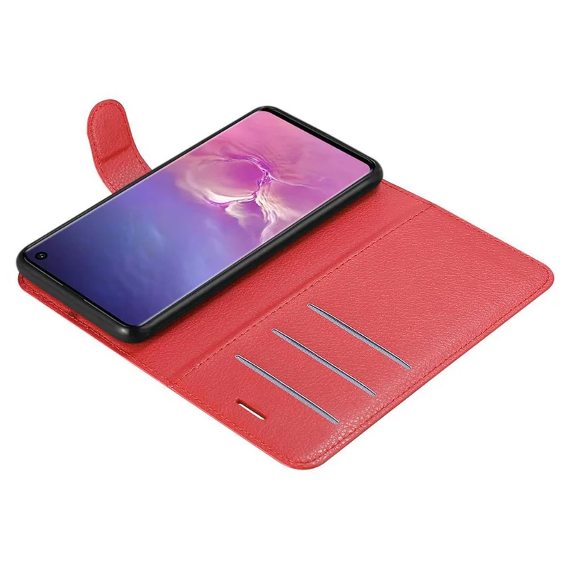 Cadorabo Hülle kompatibel mit Samsung Galaxy S10 4G Schutzhülle mit Magnetverschluss, Standfunktion und Kartenfach